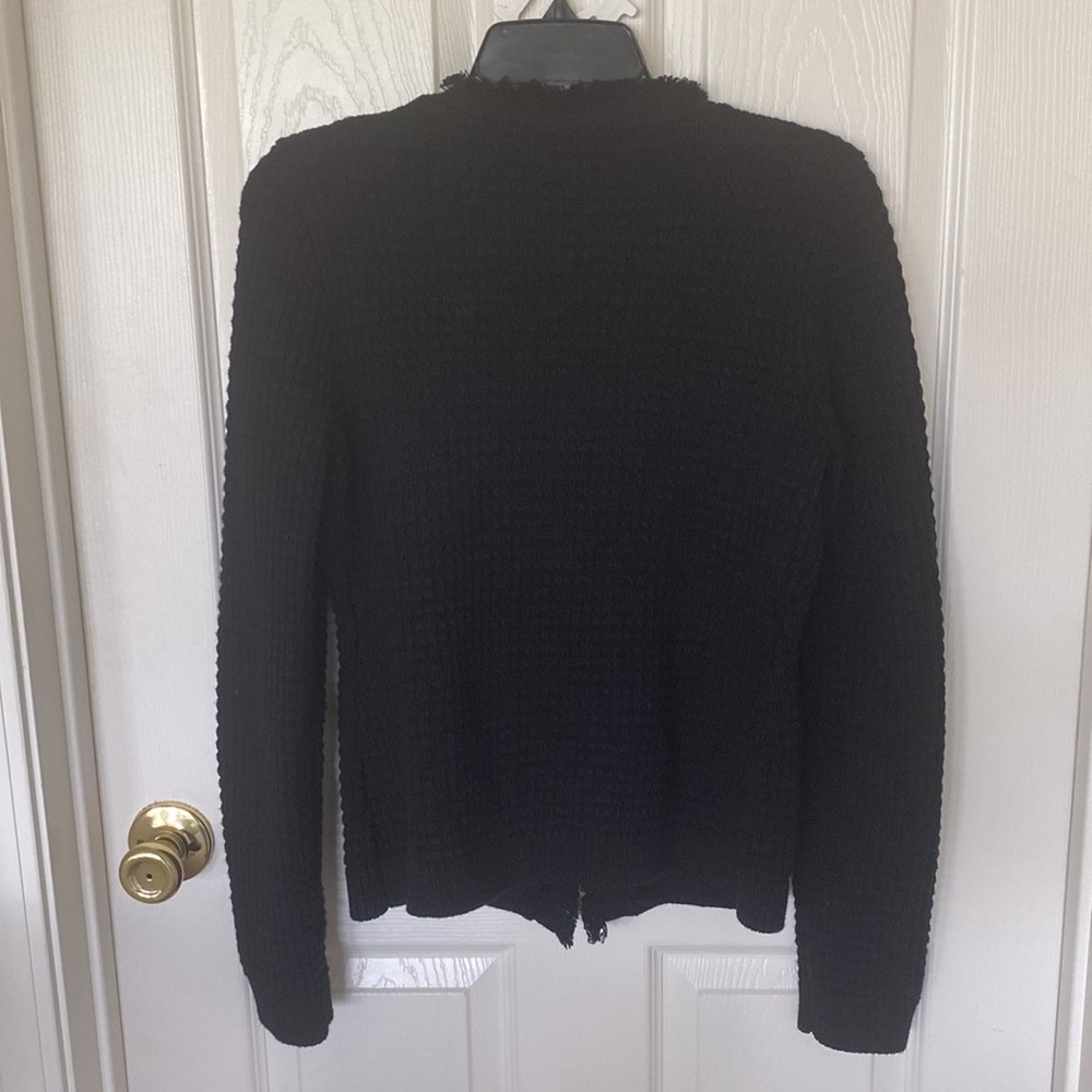 “Express” Black, Waffle, Rhinestone Button Sweate… - image 6